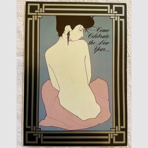 RARE Playboy Mansion Invitation Hugh Hefner’s New Year's Eve Party 1984 Deco